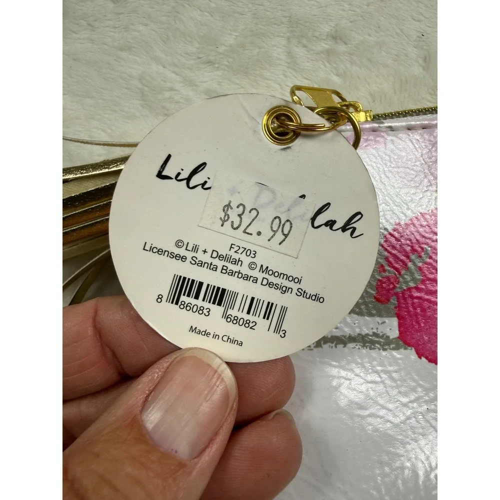 Lili + Delilah Santa Barbara Design Studio Floral Quote Cosmetic Bag New